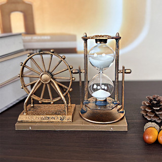 Retro roda gigante ampulheta ornamentos farol vela torre de ferro criativo Glitter ampulheta decoração de mesa de escrit