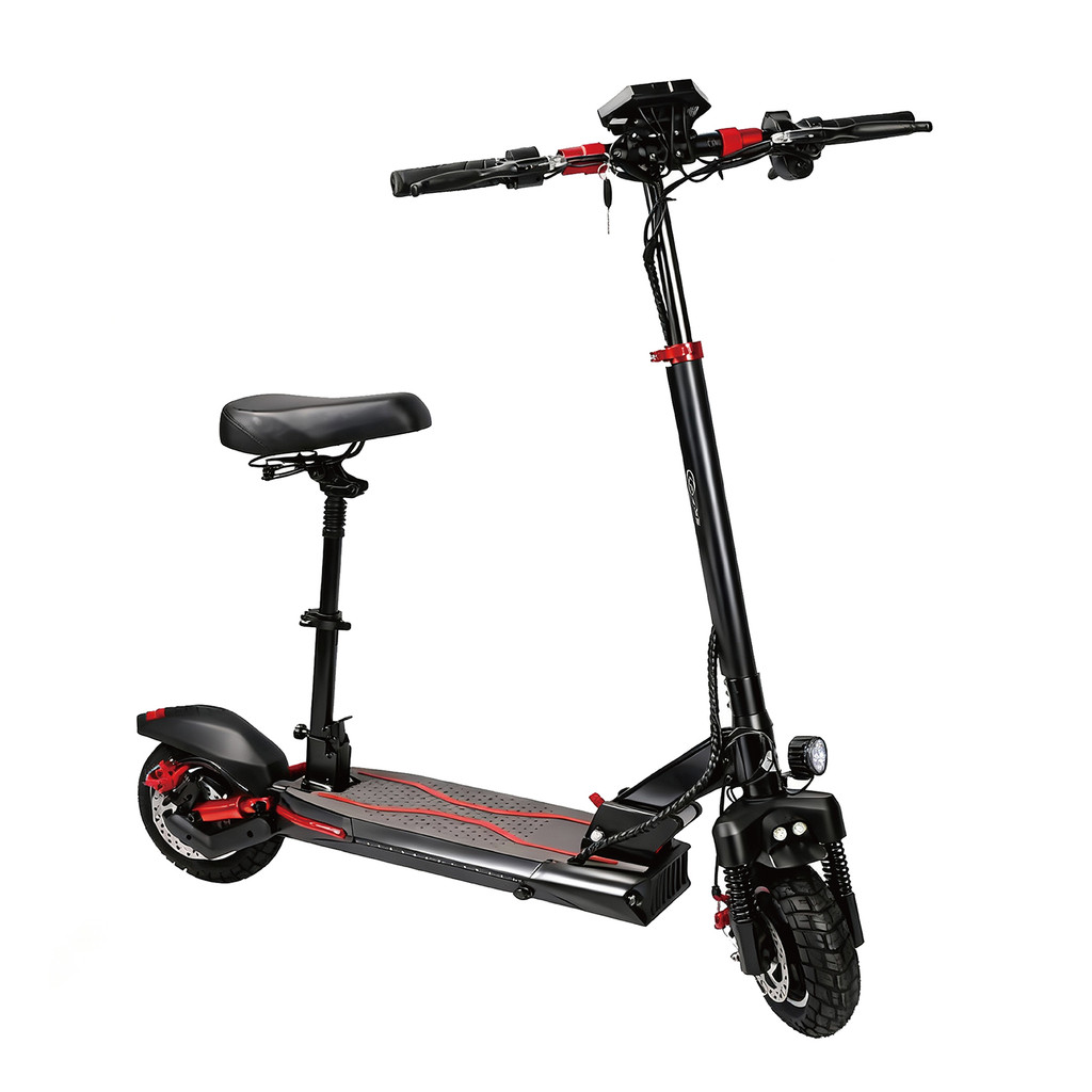 Patinete Scooter Elétrico Com Assento 500W 25km/h 48v Led Preto