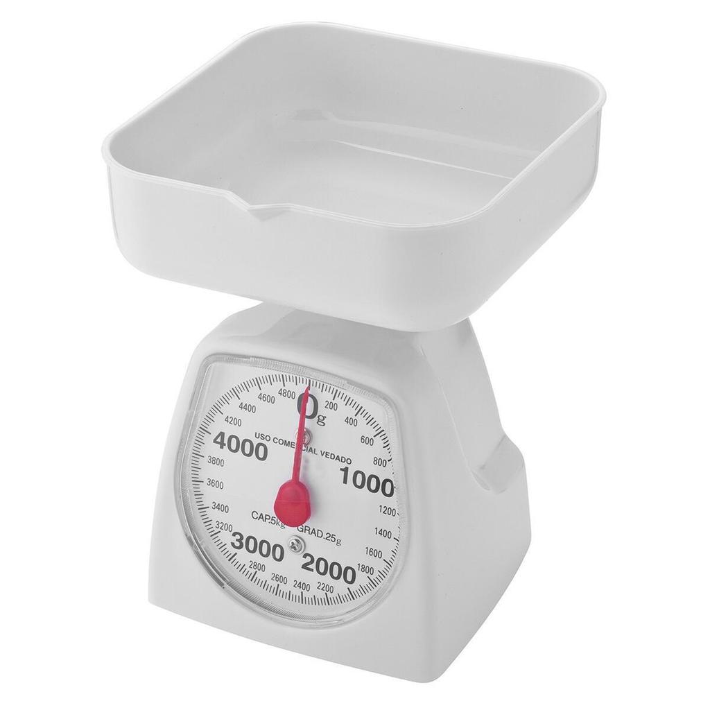 Balança de Cozinha Mecânica 5Kg 25g Branca Kala