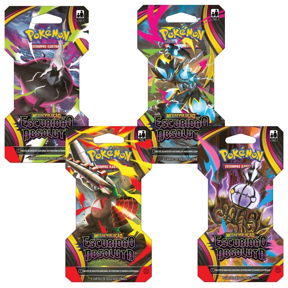 BLISTER UNITÁRIO MEGAEVOLUÇÃO ESCURIDÃO ABSOLUTA ME05 COPAG CARTAS POKÉMON BOOSTER PACOTE TCG MEGA