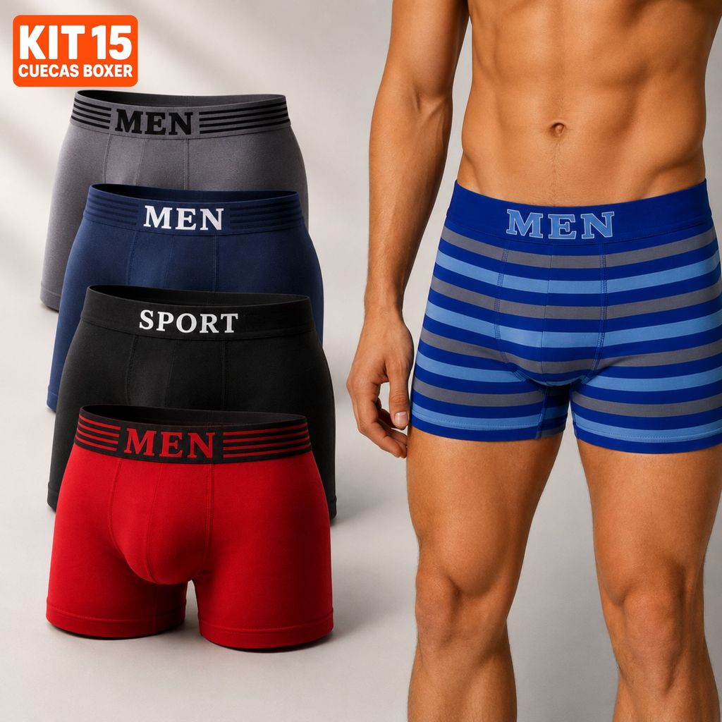Kit Até 15 Cuecas Boxer Masculina Microfibra Premium Macia Sem Costura para Trabalho e Lazer