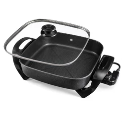 Panela Multifuncional Elétrica Quadrada 30cm 1500W Grill Antiaderente Mangiare APEQ01I Agratto
