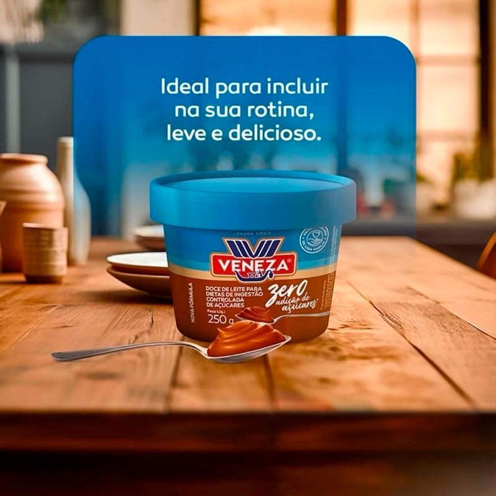 Doce de Leite Veneza Zero Adição de Açúcares Nova Fórmula Baixo Valor Calórico Sem Glúten 250g — imagem 2 de 2