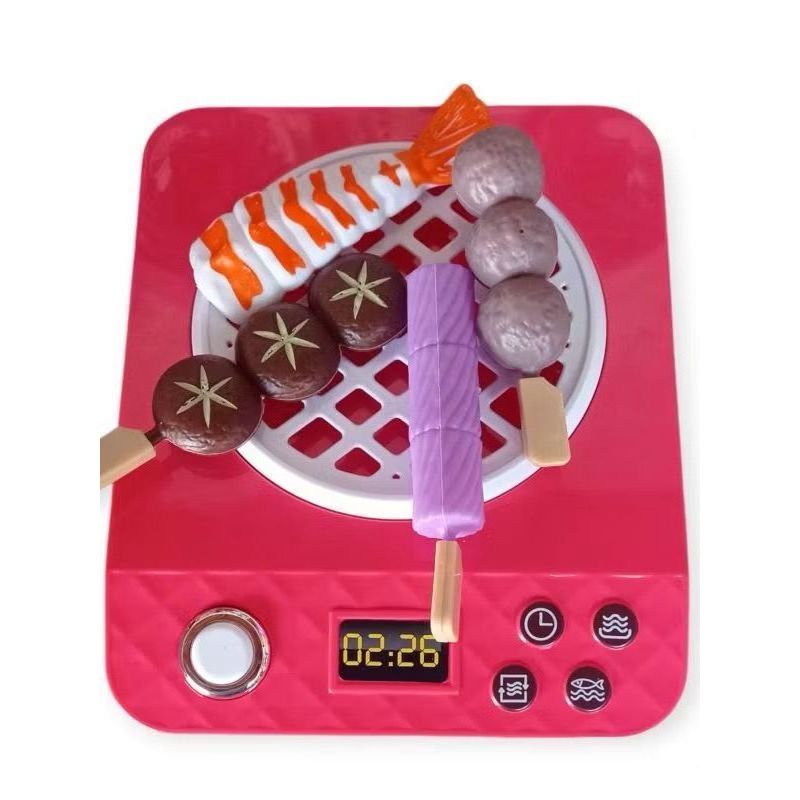 Eletrodoméstico Infantil Churrasqueira Elétrica  c/ Luz e Som + Acessórios Mini Grill, Cozinha Infantil Comidinhas