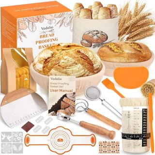 Suprimentos para Panificação de Pão de Fermentação Natural, Kit Inicial de Fermentação Natural, Cesto para Fermentação d