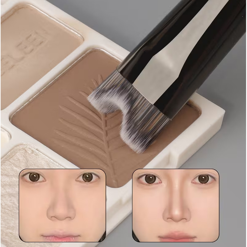 Pincel De Maquiagem Em Forma De U Para Contorno Do Nariz Com Pontas Duplas , Ideal Sombra E Destaque Rosto , Ferramenta