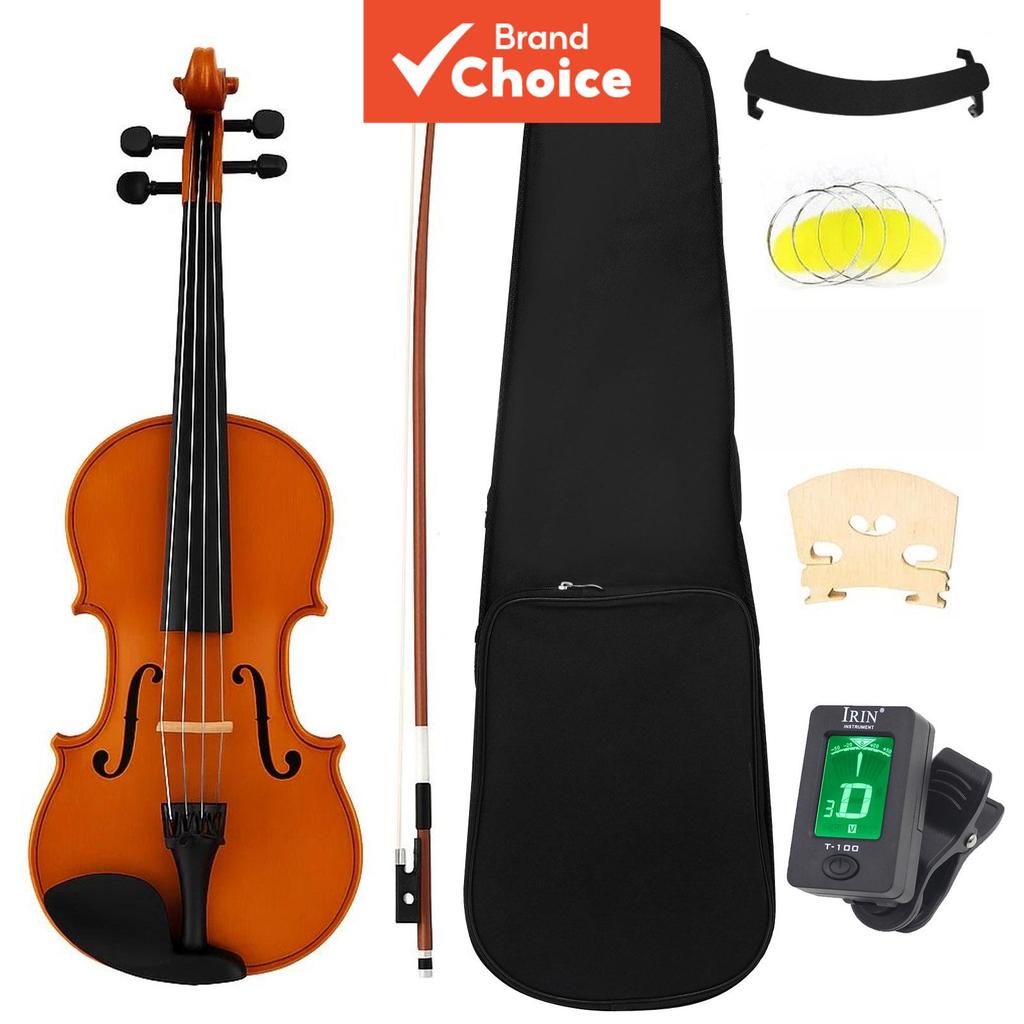 Violino Acústico de Madeira IRIN 4/4 - Instrumento de Cordas com Arco, Estojo e Acessórios para Iniciantes
