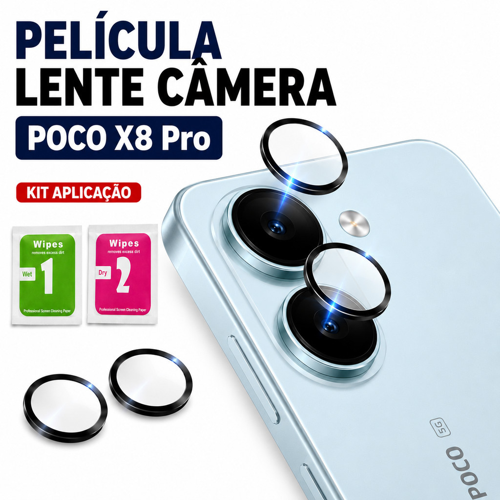 Protetor Câmera POCO X8 Pro Película Lente Vidro Temperado Xiaomi Premium Alta T