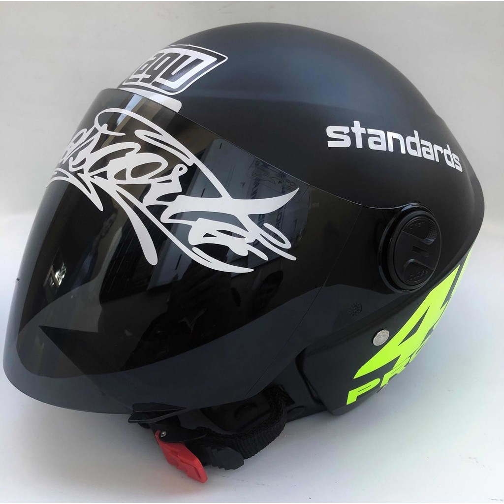Capacete Liberty New 3 Preto Fosco Personalizado Adesivado Project 46 Vr Viseira Fumê Osascorte