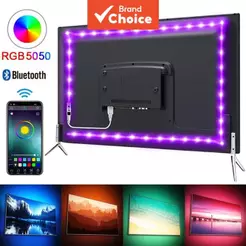AXUS Fita de LED RGB 5050 USB 5V Controle por APP Bluetooth Flexível para Backlight de TV e Decoração de Ambiente