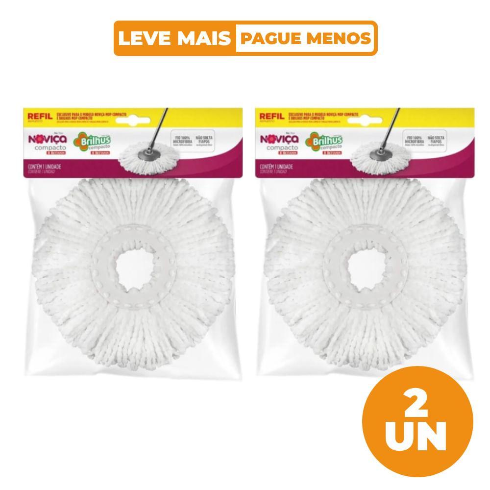 Kit 2 Refil Mop Compacto de Microfibra Noviça Brilhus Bettanin