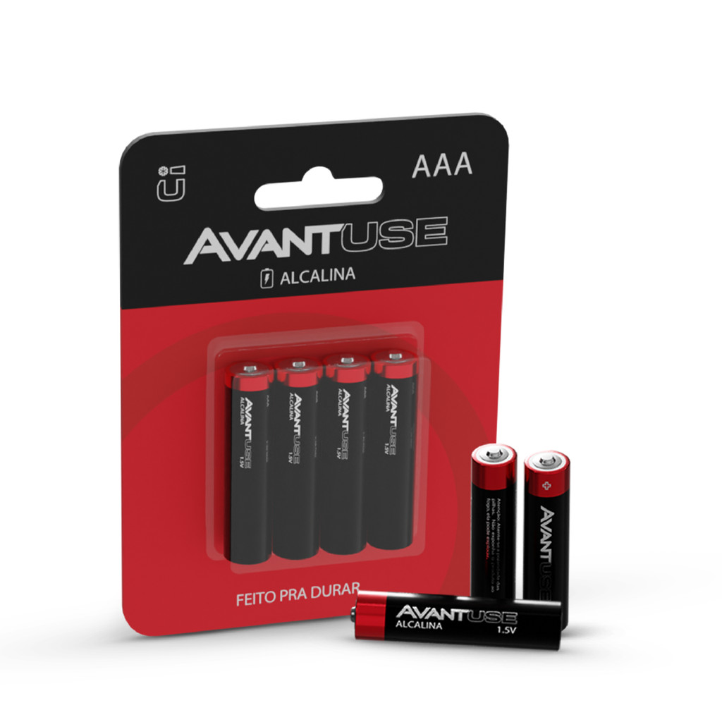 Kit 4 Pilhas Alcalina Aaa Palito 1.5v Avant Use