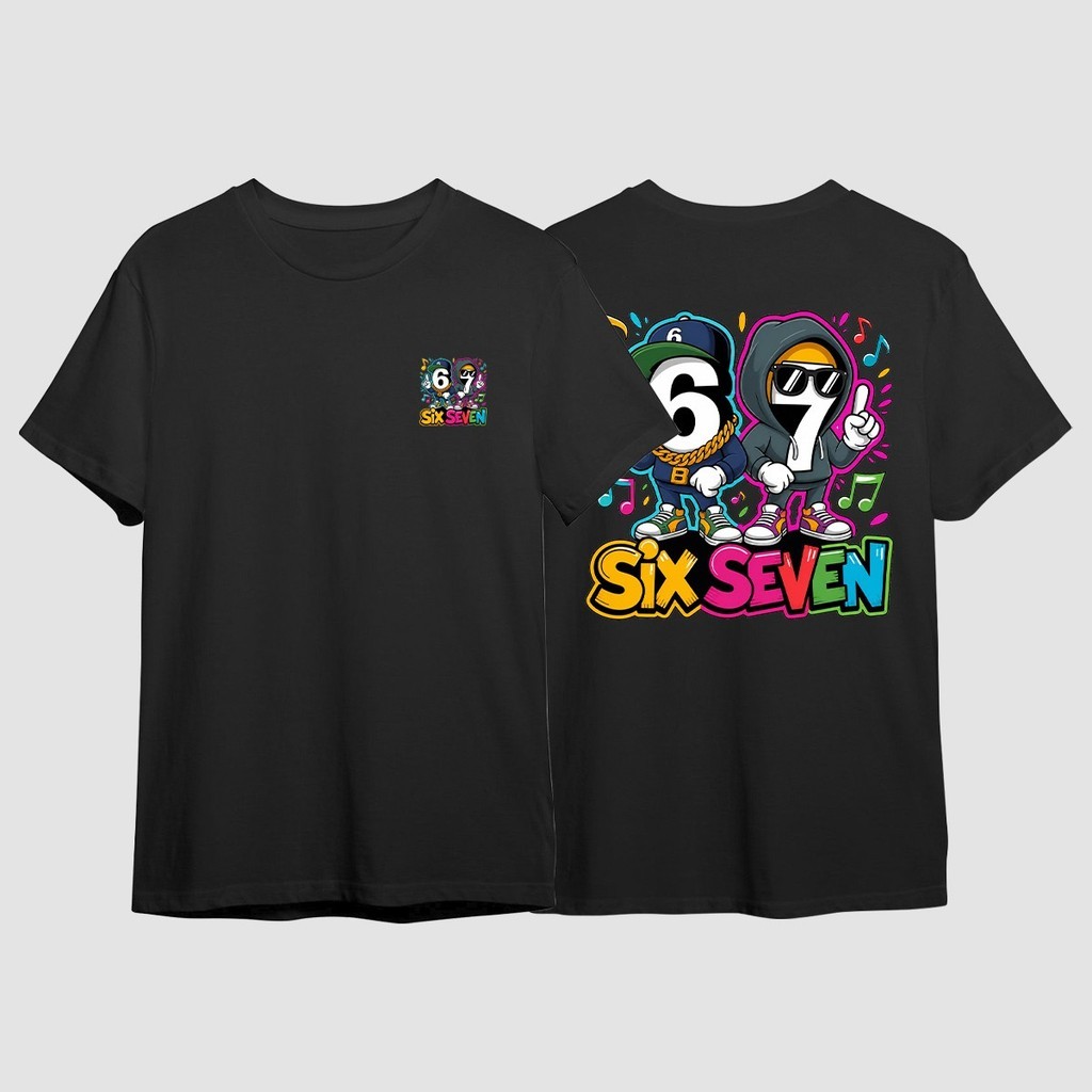 Camiseta Infantil 67 Meme Six Seven Unissex Cultura Pop Farmando Aura Camisa 100% Algodão Juvenil Jovens