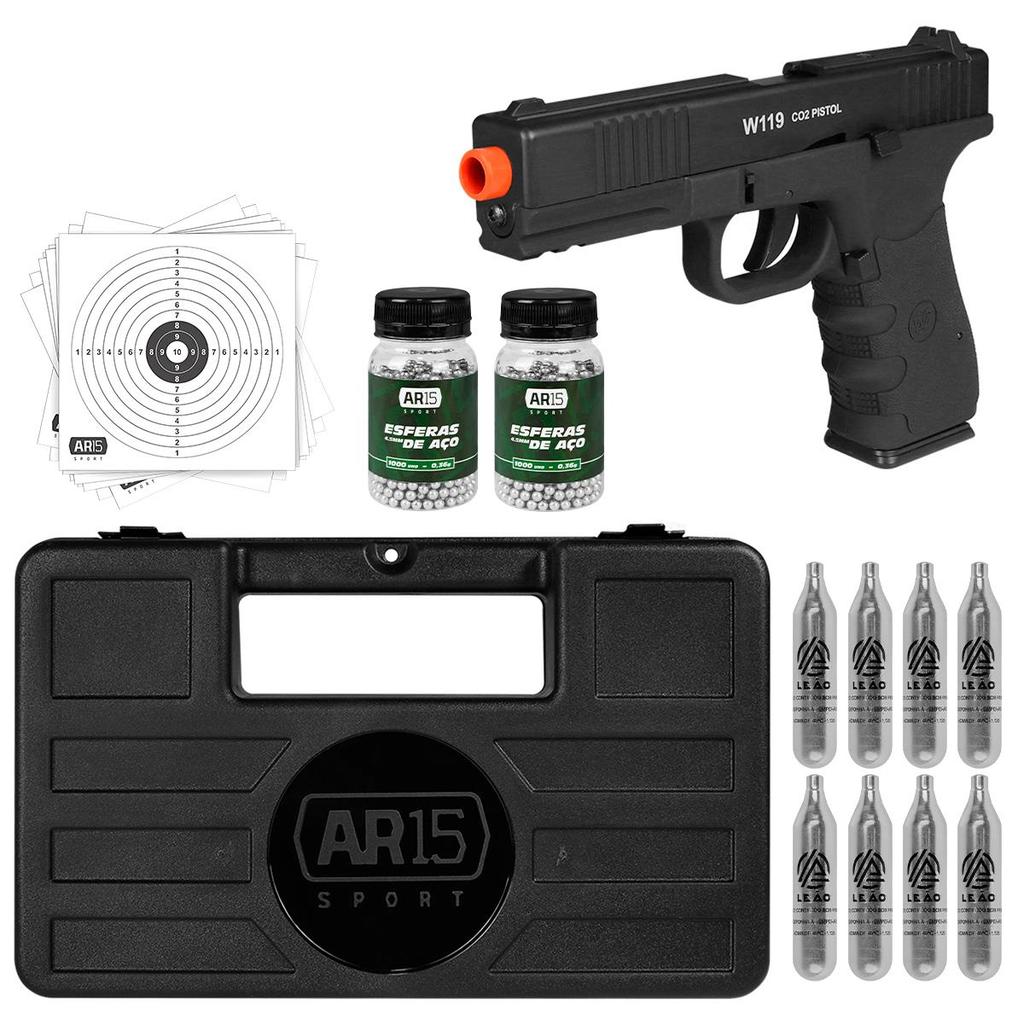 Pistola De Pressão 4.5 Co2 W119 Rossi + Protection 7