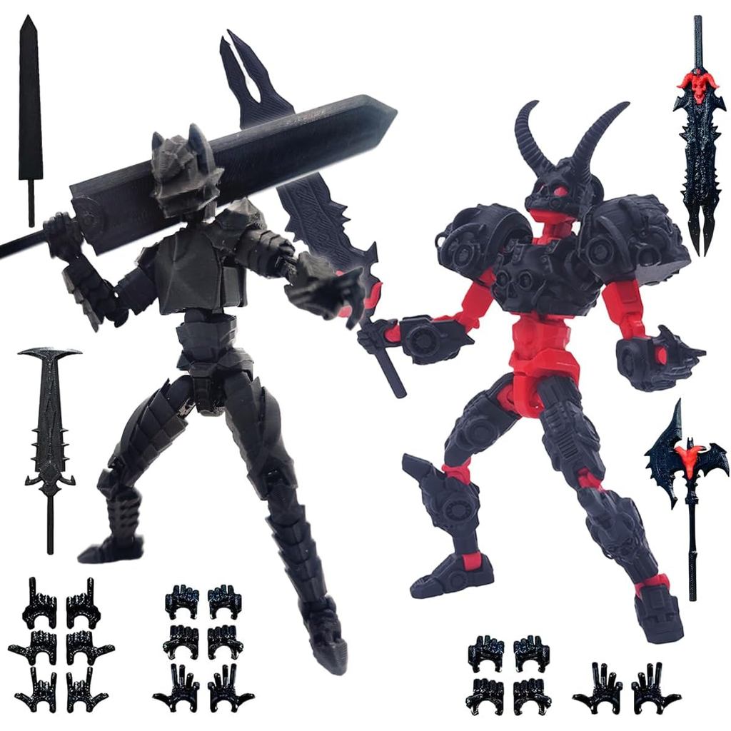 Conjunto de Figuras de Ação 3D T13 (Montagem Completa), Figuras de Ação Multiarticuladas Impressas em 3D, Dummy Titan 13