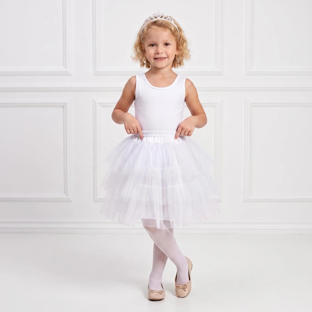 Saiote Infantil Anágua Saia De Filó Tule Três Camadas Para Vestido Rodado Princesas