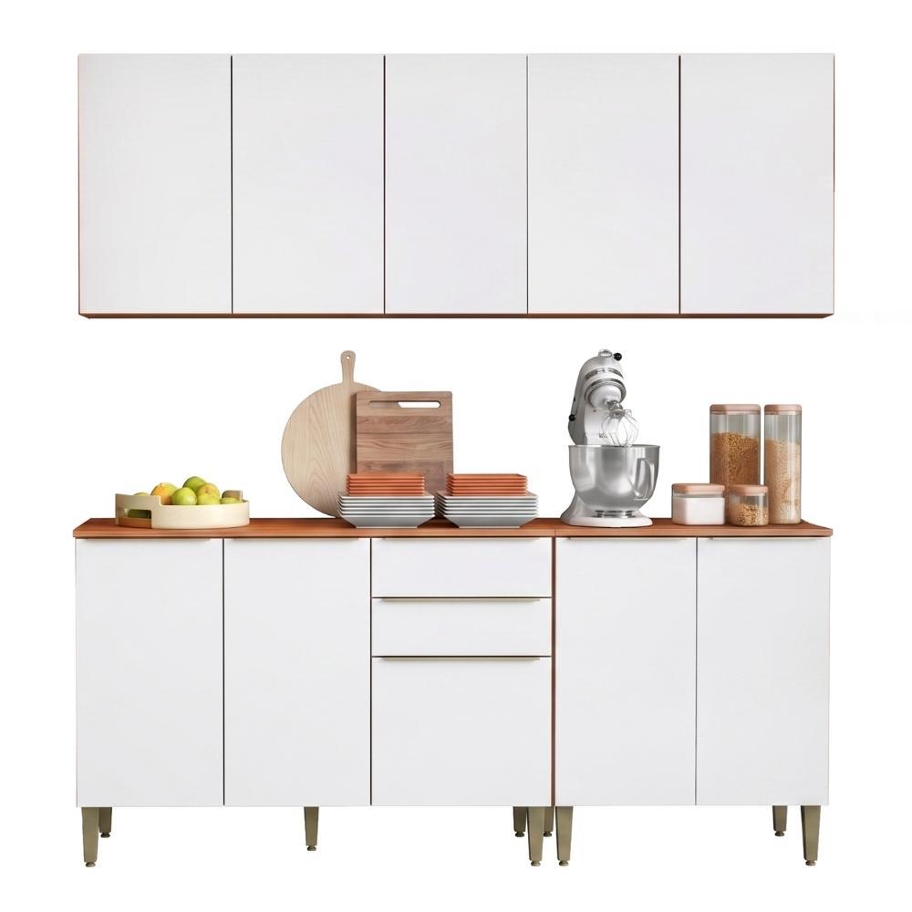 Armário de Cozinha Completa 10 Portas 2 Gavetas 100% MDF Clara