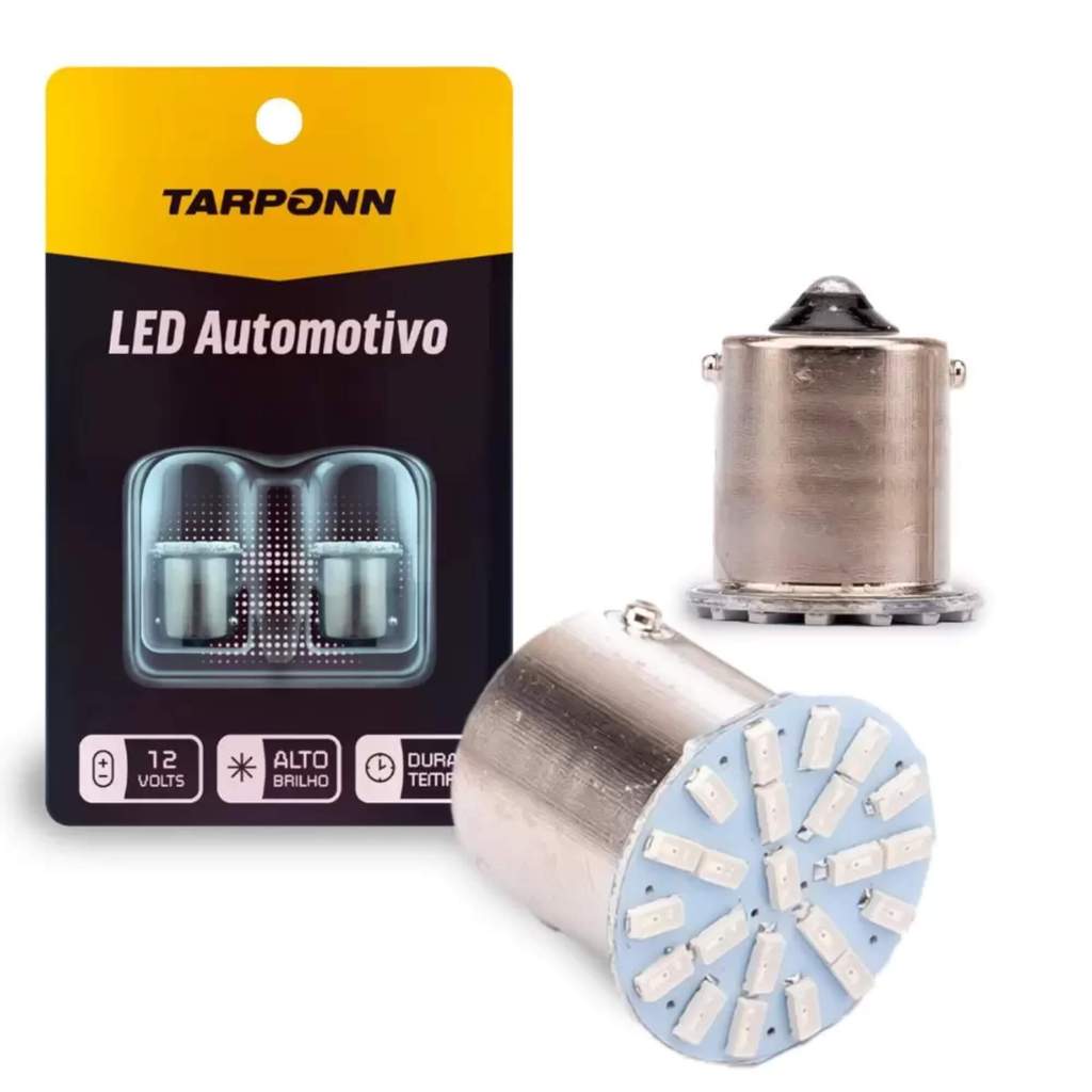 Par de Lâmpadas LED 67 Ba15S-3014-22SMD Vermelha 1 Polo 12v Tarponn - TP-5014