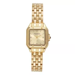 RELÓGIO MONDAINE FEMININO DOURADO QUADRADO 32777LPMVDE1