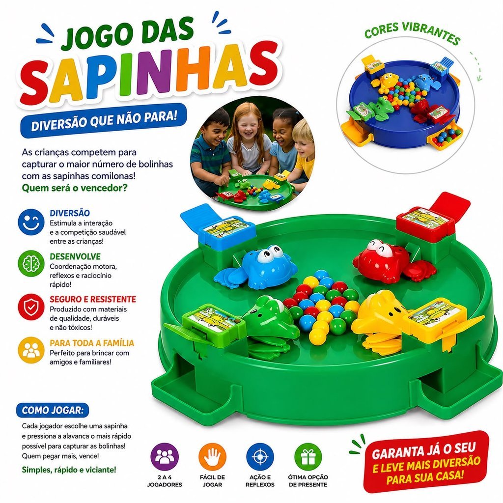 Jogo Sapinho Comilão Papa Bolinhas Brinquedo Infantil Interativo Divertido
