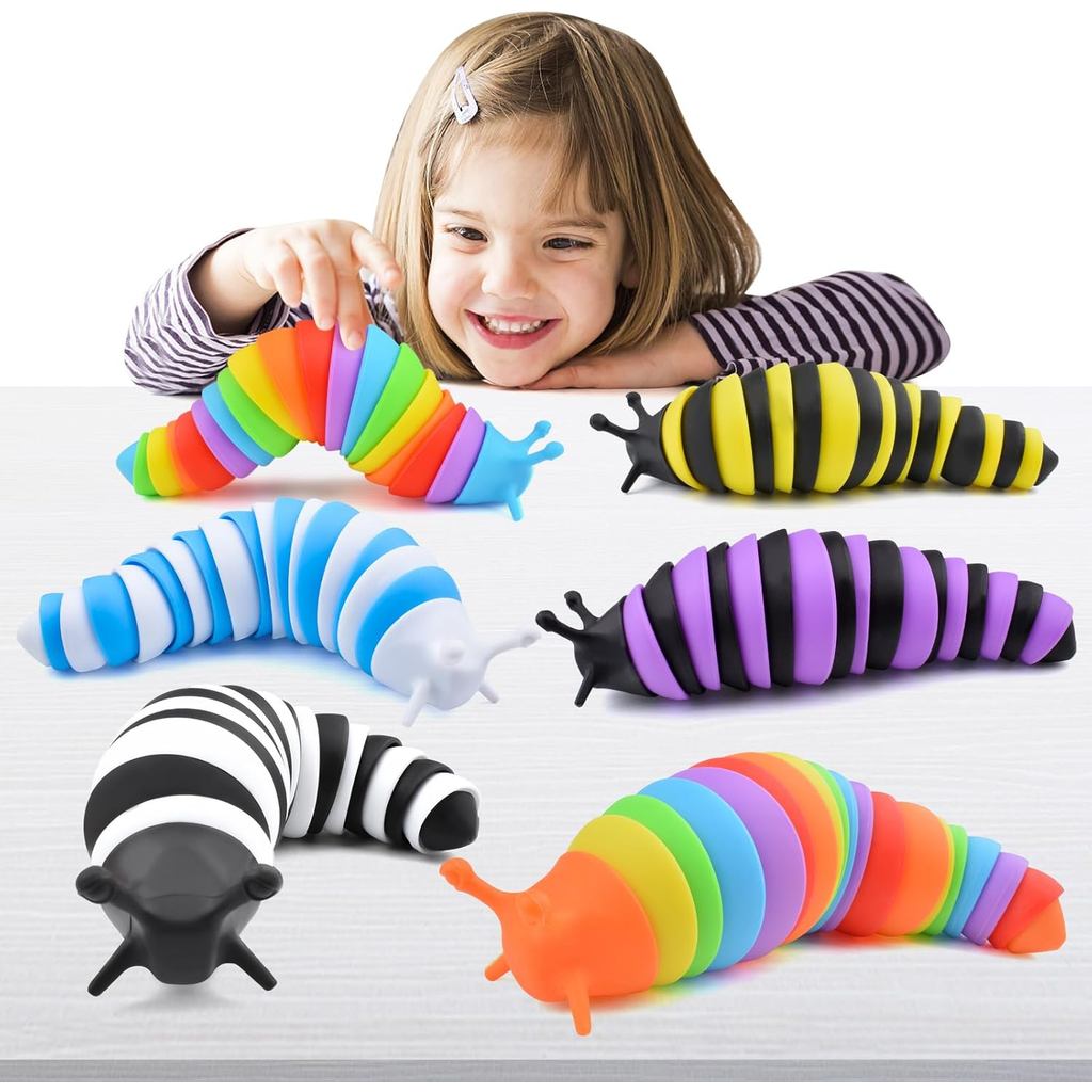 Brinquedos Sensoriais Cevioce Sensory Slug - 6 Peças de Brinquedos Sensoriais Fofos para Crianças Autistas e Lembrancinh