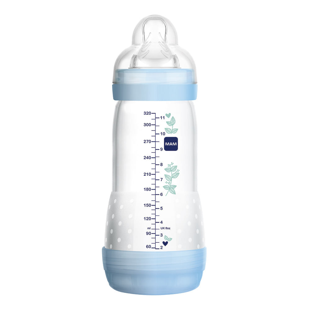 Mamadeira Mam Easy Start First Bottle Bico de Silicone Desenhos Sortidos 320ml 4+ Meses Boys Ref:4677
