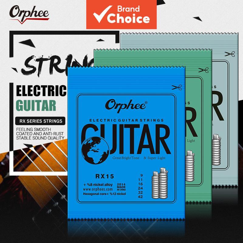 Orphee Cordas De Guitarra Elétrica Médio Aço Carbono Núcleo Hexagonal Liga Austêntica Ferida Peças Acessório Presente