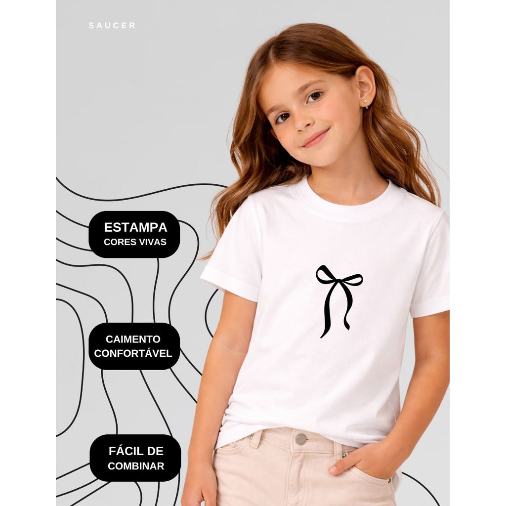 Kit 3 Camisetas Infantil Menina 100% Algodão Confortável com Estampa estilo Country — imagem 2 de 2