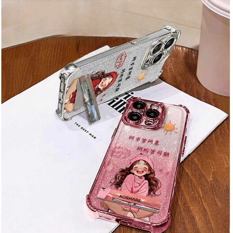 Capa Para Samsung Galaxy A57 A37 A27 A17 A07 A16 A06 A56 A36 A26 A05 A04 A55 A35 A25 A15 A54 menina + papel