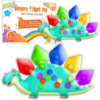 Brinquedo Sensorial de Classificação de Cores de Dinossauro, Brinquedos de Viagem para Crianças de 1 a 3 Anos, Brinquedo