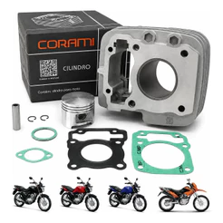 Kit Motor Cilindro Pistão Anéis Corami CG 125 Fan 2009 a 2017 NXR Bros 125 2009 a 2015