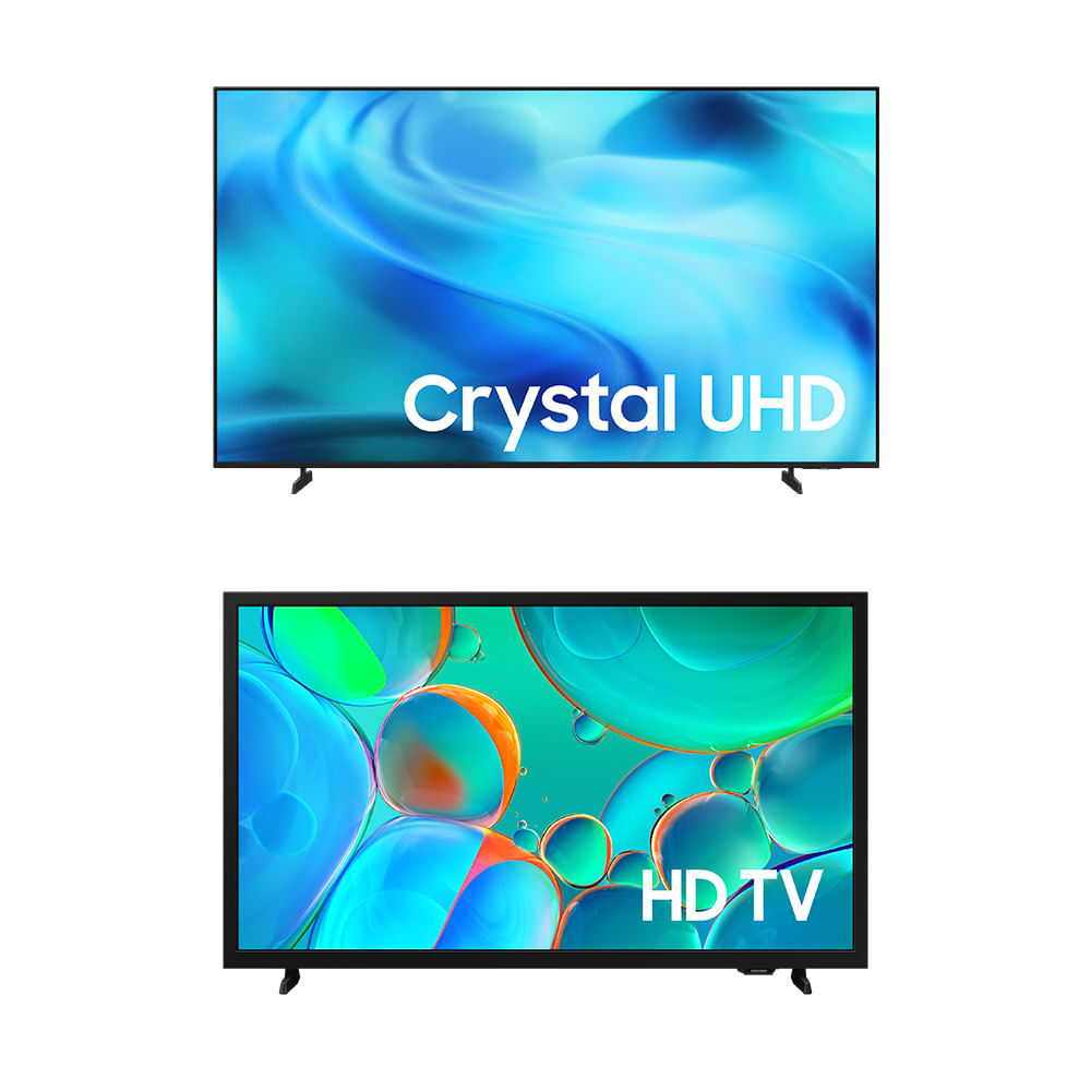 Samsung Smart TV 70" Crystal UHD 4K U8000H + Samsung Smart TV 32" HD H5000F