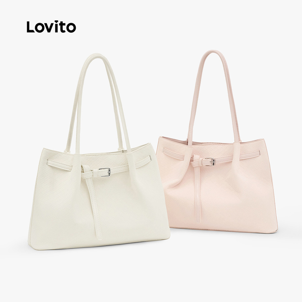 Lovito Bolsa Tote Casual De Ombro Para Viagens Uso Diário Moda Coreana Escolar/estudantil Grande Capacidade Rosa Para Mulheres LR36E052