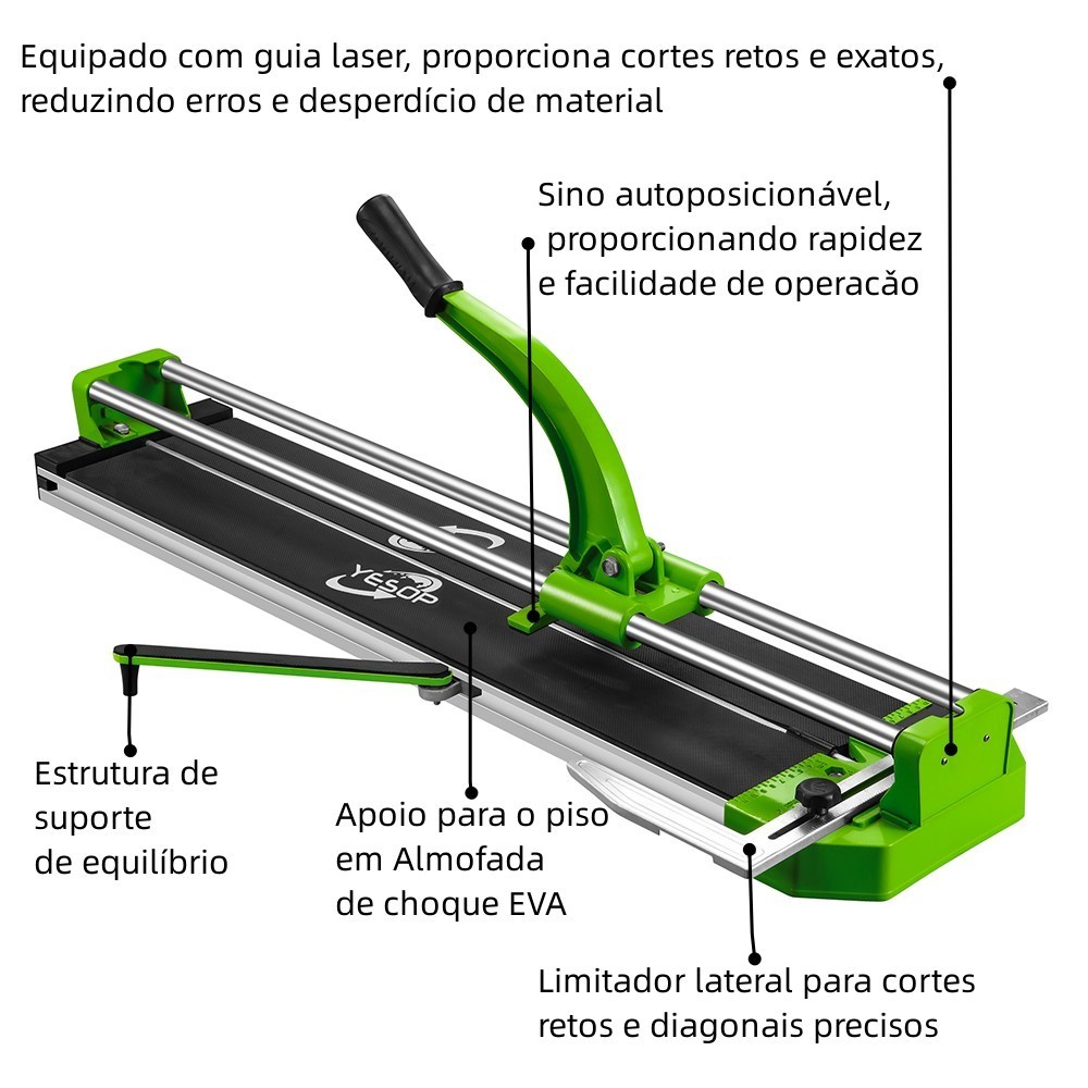 YESOP Cortador/Riscadeira De Piso Manual Capacidade Até 1250 mm E Guia Laser E Limitador · foto 2