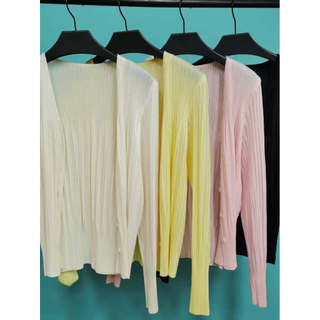 Uma pessoa uma plissada S072 Issey Miyake 2025 outono novo estilo plissado Cardigan feminino mais magro olhar redução de