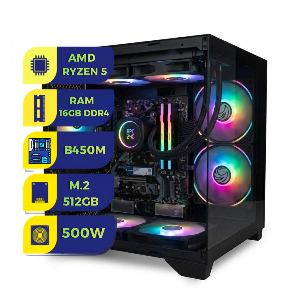COMPUTADOR GAMER PREMIUM BESTBOY RYZEN 5500GT 16GB RAM SSD 512GB 500W