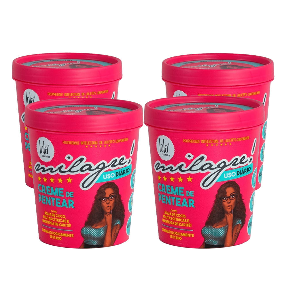 Kit 4 Cremes Para Pentear Lola Milagre 450g