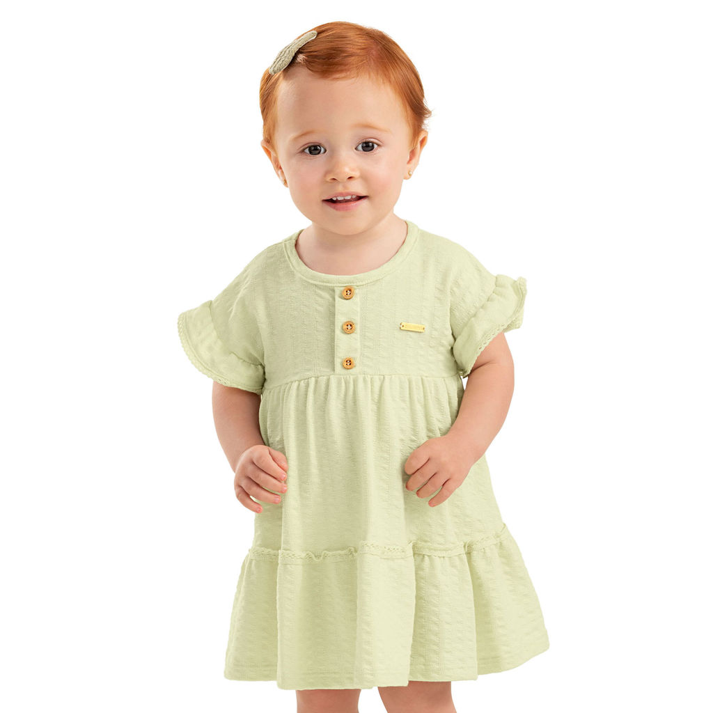 Vestido Bebê Menina Texturizado Colorittá Verde
