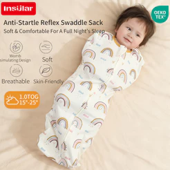 Insular Respirável Algodão Bebê Swaddle Cobertor Recém-Nascido Saco De Dormir Anti-Susto Envoltório Infantil Casulo Para