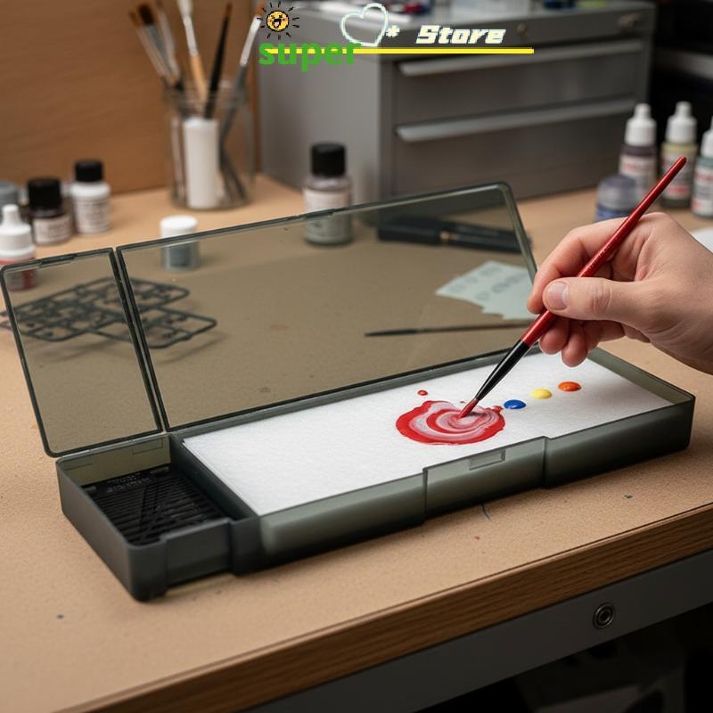 Paleta Úmida Acrílica Glowingbubbles Para Pintura De Modelo Bandeja De Com 20 Slots Evita Secagem Mais Tempo De Uso Proj
