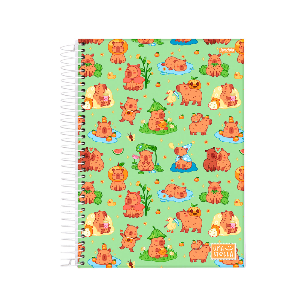Caderno 10 Matérias Universitario 160 Folhas Stella - Jandaia Capa:Capivara