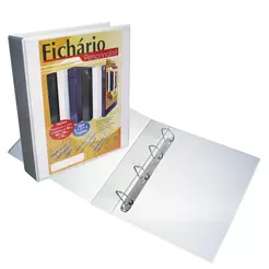 Fichário revestido com cristal A4 Branco 60mm 3364BR com 4 argolas ACP