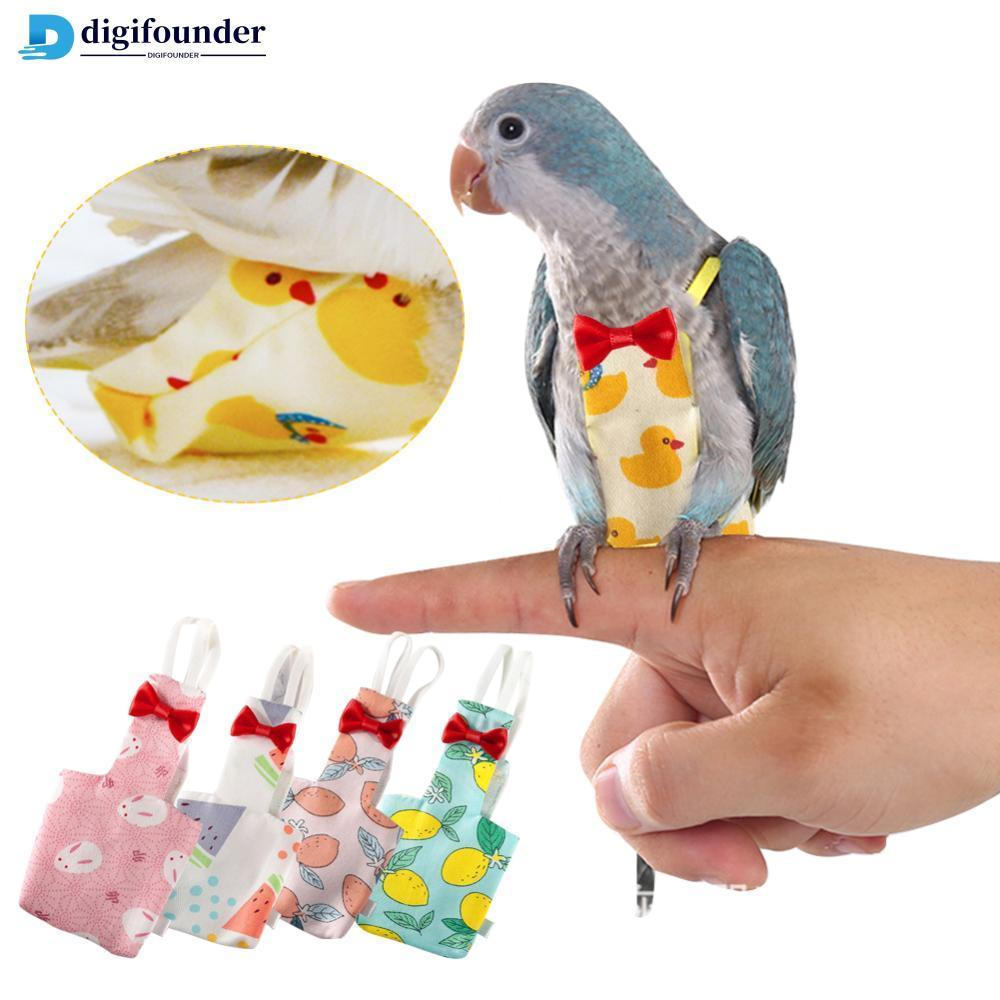 DIGIFOUNDER Terno De Voo De Pássaros Fofos Com Gravata Borboleta Papagaios Fraldas De Papagaio De Estimação Roupas Para