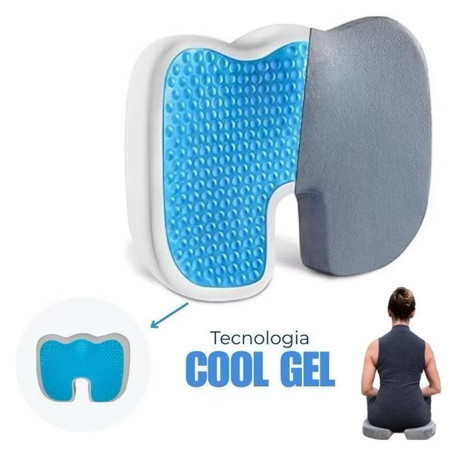 ALVOO Almofada Anatômica Coccix Assento Lombar em Gel Ergonômico Carro Escritório