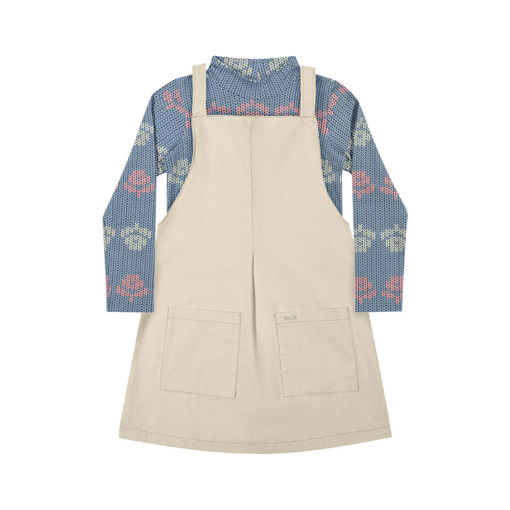 Conjunto Infantil Menina Com Vestido Flores Elian Azul