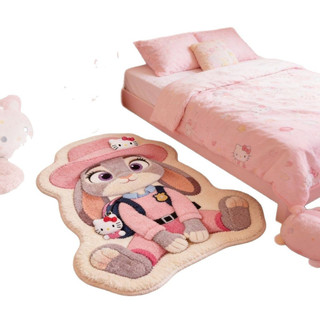 Bonito Dos Desenhos Animados Imitação De Caxemira Tapete Quarto Cobertor De Cabeceira Pelúcia Resistente À Sujeira Fácil