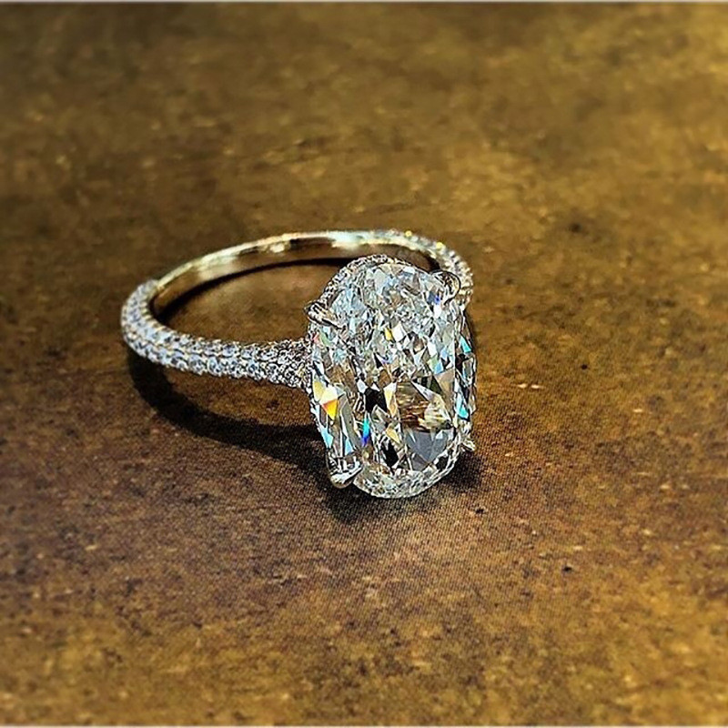Anel de diamante simples estilo elegante anel moda Oversized zircão elegante senhoras anel acessórios