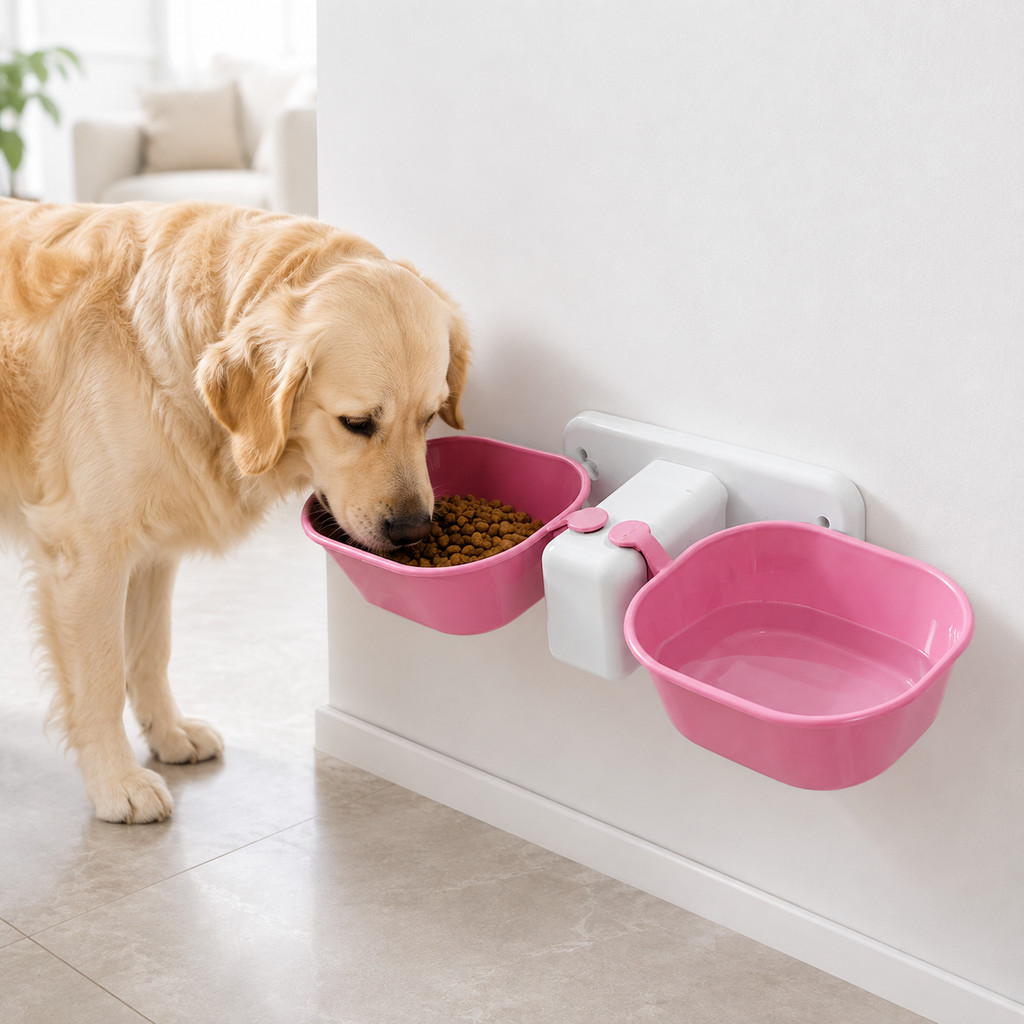 Comedouro Bebedouro Para Cachorro e Gato Elevado com Fixação na Parede