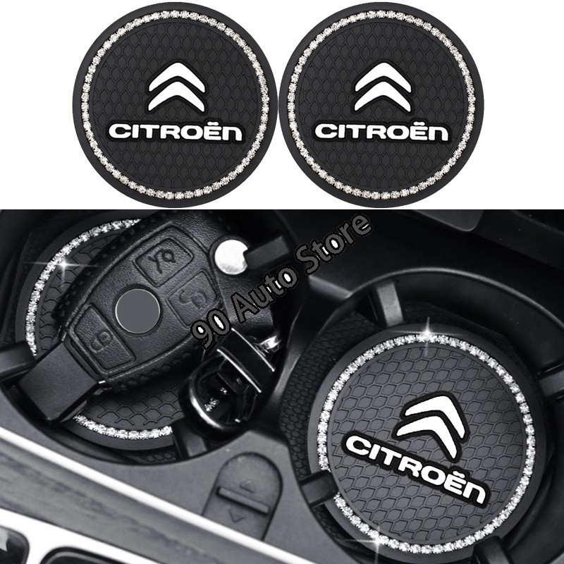 2 Peças Para Citroen Aircross C4 DS5 C3 Diamante Interior Do Carro Porta-Copos De Água Slot Antiderrapante Tapete Almofa