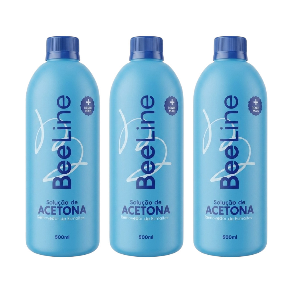 KIT Removedor de Esmalte a base de acetona Bee Line 500ml (3 unidades)